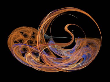 Siyah Renk Üzerine Bir Dijital Fraktal Resmi