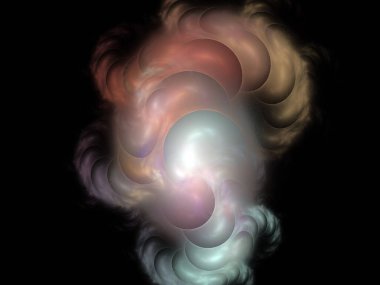 Siyah Renk Üzerine Bir Dijital Fraktal Resmi