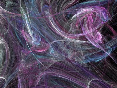 Siyah Renk Üzerine Bir Dijital Fraktal Resmi