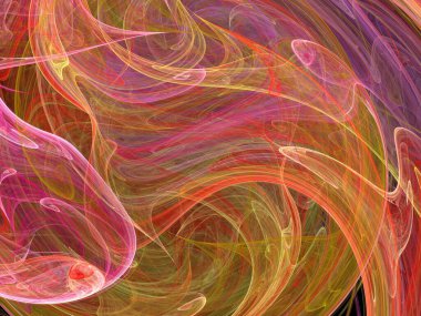 Siyah Renk Üzerine Bir Dijital Fraktal Resmi