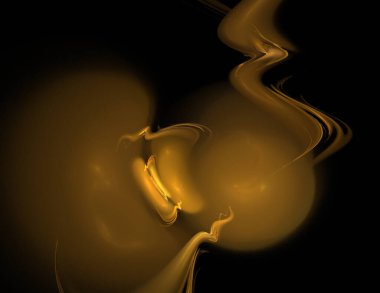 Siyah Renk Üzerine Bir Dijital Fraktal Resmi