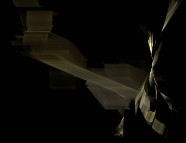 Siyah Renk Üzerine Bir Dijital Fraktal Resmi