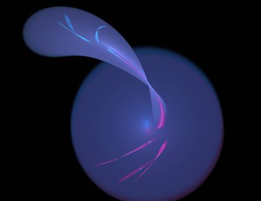 Siyah Renk Üzerine Bir Dijital Fraktal Resmi