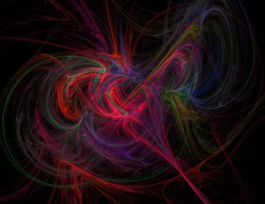 Siyah Renk Üzerine Bir Dijital Fraktal Resmi