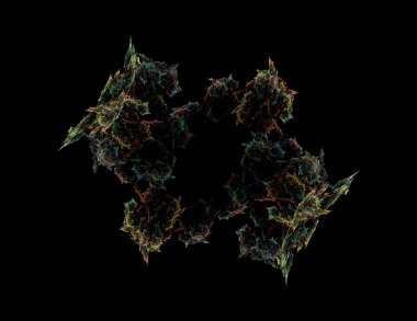 Siyah Renk Üzerine Bir Dijital Fraktal Resmi