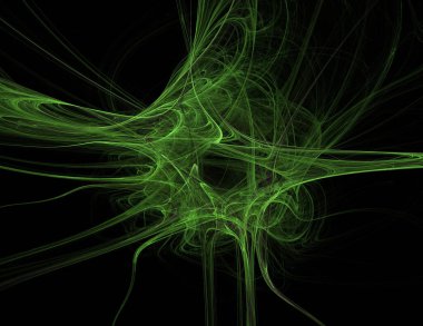 Siyah Renk Üzerine Bir Dijital Fraktal Resmi