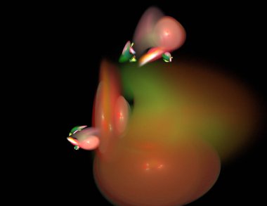 Siyah Renk Üzerine Bir Dijital Fraktal Resmi