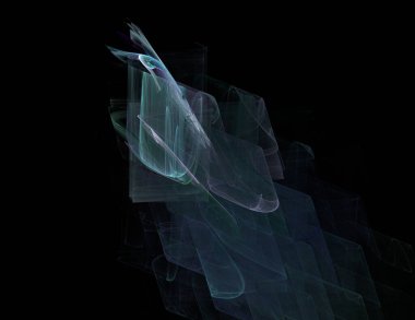 Siyah Renk Üzerine Bir Dijital Fraktal Resmi