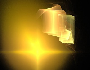 Siyah Renk Üzerine Bir Dijital Fraktal Resmi