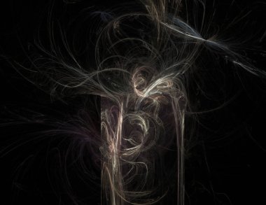 Siyah Renk Üzerine Bir Dijital Fraktal Resmi