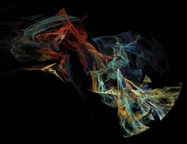 Siyah Renk Üzerine Bir Dijital Fraktal Resmi