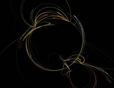 Siyah Renk Üzerine Bir Dijital Fraktal Resmi