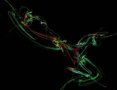 Siyah Renk Üzerine Bir Dijital Fraktal Resmi