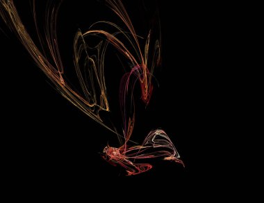 Siyah Renk Üzerine Bir Dijital Fraktal Resmi