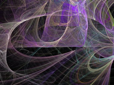 Siyah Renk Üzerine Bir Dijital Fraktal Resmi