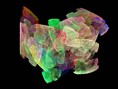 Siyah Renk Üzerine Bir Dijital Fraktal Resmi