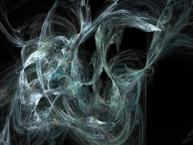 Siyah Renk Üzerine Bir Dijital Fraktal Resmi