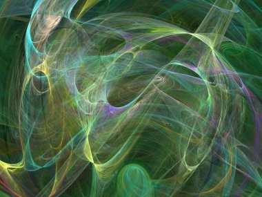 Siyah Renk Üzerine Bir Dijital Fraktal Resmi