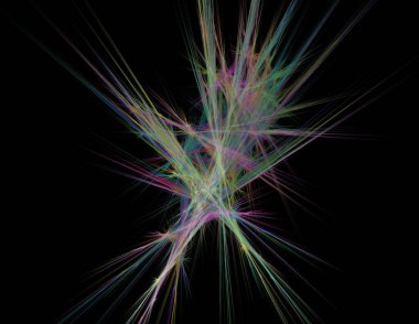 Siyah Renk Üzerine Bir Dijital Fraktal Resmi