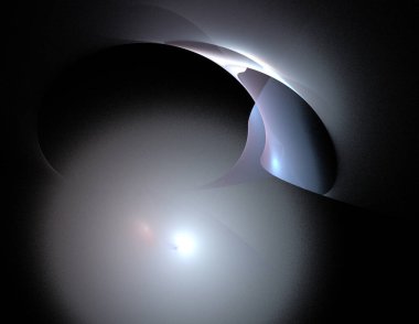 Siyah Renk Üzerine Bir Dijital Fraktal Resmi