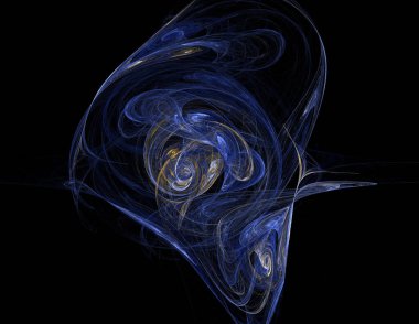 Siyah Renk Üzerine Bir Dijital Fraktal Resmi