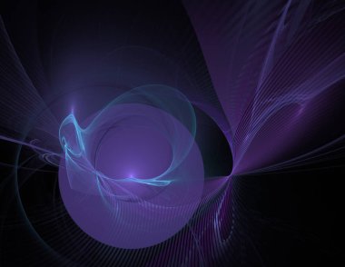 Siyah Renk Üzerine Bir Dijital Fraktal Resmi