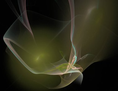 Siyah Renk Üzerine Bir Dijital Fraktal Resmi