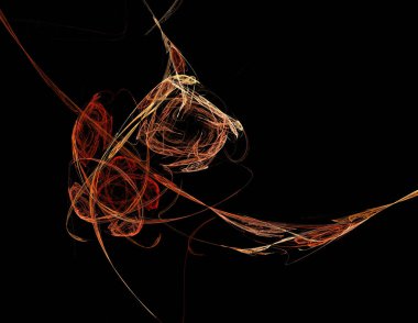 Siyah Renk Üzerine Bir Dijital Fraktal Resmi