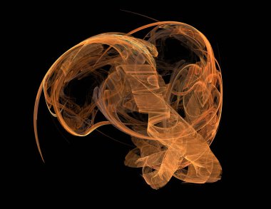 Siyah Renk Üzerine Bir Dijital Fraktal Resmi