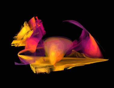 Dijital fraktal ile çok renkli bir çizimi