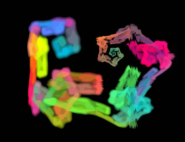 Una Illustrazione Del Frattale Digitale Con Multicolore — Vettoriale Stock