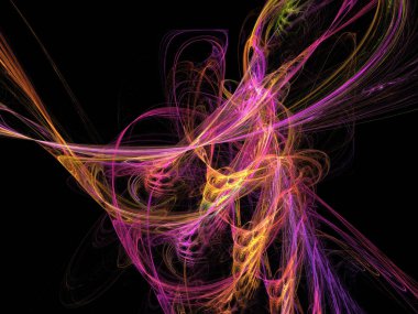 Siyah Renk Üzerine Bir Dijital Fraktal Resmi