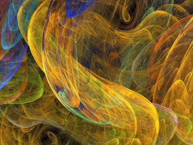 Siyah Renk Üzerine Bir Dijital Fraktal Resmi