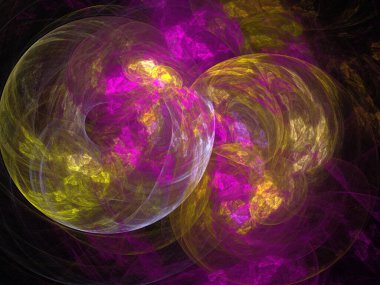 Siyah Renk Üzerine Bir Dijital Fraktal Resmi