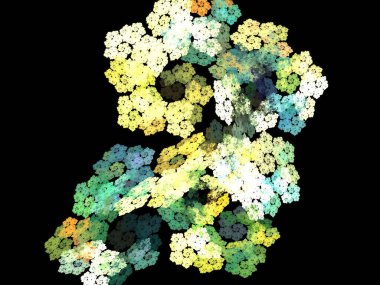 Siyah Renk Üzerine Bir Dijital Fraktal Resmi