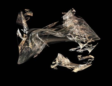 Siyah Renk Üzerine Bir Dijital Fraktal Resmi