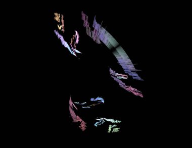 Siyah Renk Üzerine Bir Dijital Fraktal Resmi