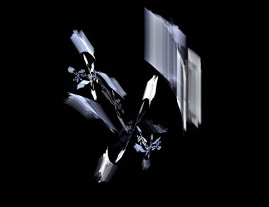 Siyah Renk Üzerine Bir Dijital Fraktal Resmi