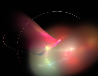 Siyah Renk Üzerine Bir Dijital Fraktal Resmi