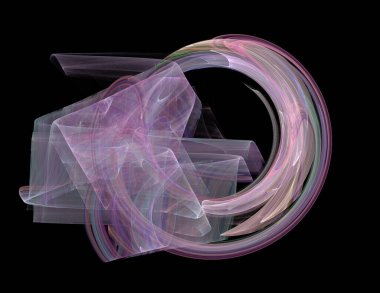 Siyah Renk Üzerine Bir Dijital Fraktal Resmi