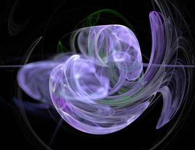 Siyah Renk Üzerine Bir Dijital Fraktal Resmi