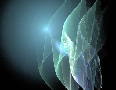 Siyah Renk Üzerine Bir Dijital Fraktal Resmi