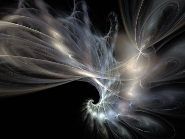 Siyah Renk Üzerine Bir Dijital Fraktal Resmi