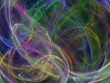 Siyah Renk Üzerine Bir Dijital Fraktal Resmi