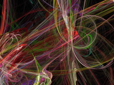 Siyah Renk Üzerine Bir Dijital Fraktal Resmi