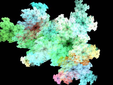 Siyah Renk Üzerine Bir Dijital Fraktal Resmi