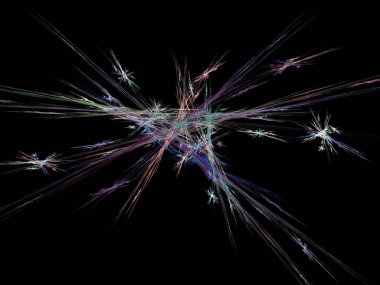 Siyah Renk Üzerine Bir Dijital Fraktal Resmi