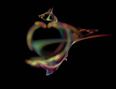 Siyah Renk Üzerine Bir Dijital Fraktal Resmi