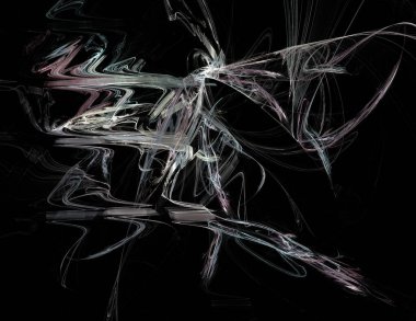 Siyah Renk Üzerine Bir Dijital Fraktal Resmi