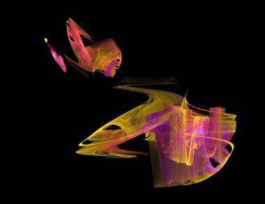 Siyah Renk Üzerine Bir Dijital Fraktal Resmi